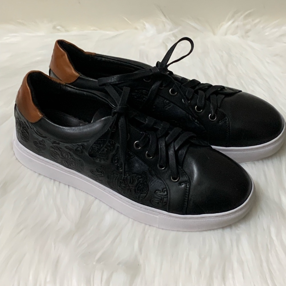 Robert Graham Artfibers Embossed Leather Sneaker Black Men’s Size 8.5 New Other